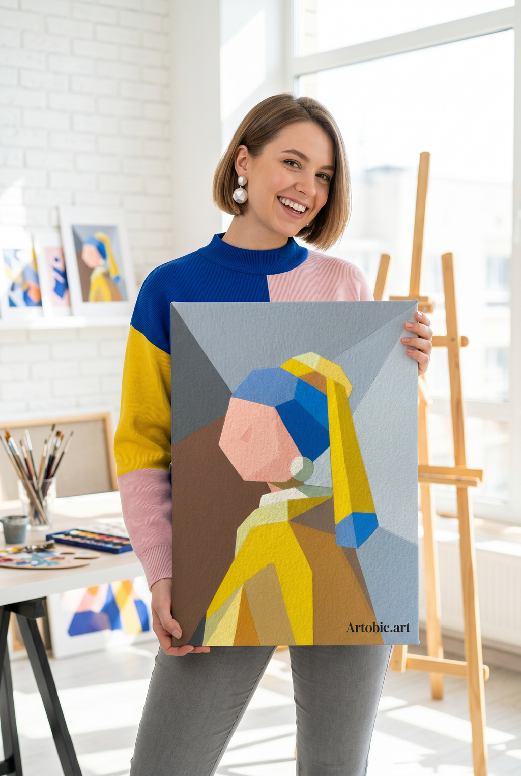 Poly Girl with a Pearl Earring